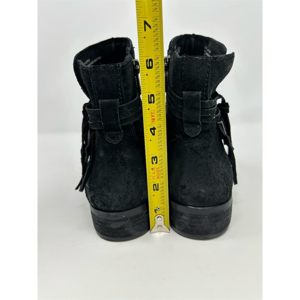 Born Bridgett Womens Booties Black Ankle Wrap Strap Buckle Side Zip Size 6.5 - Picture 8 of 11